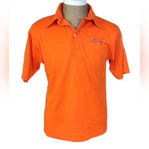 Vintage 70's FL Gators Short Sleeved Polo Men's L Orange & Blue Russell Athletic